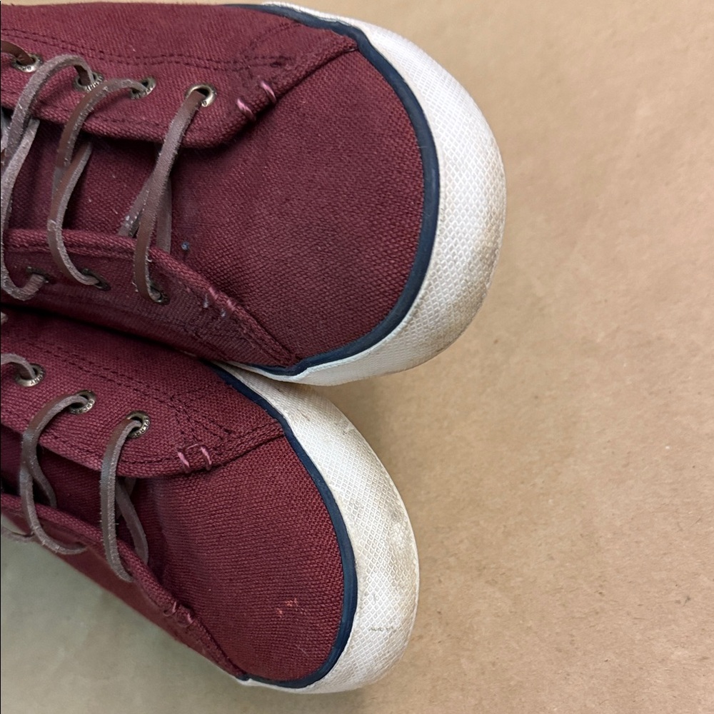SPERRY Burgundy Canvas Sneakers - Women’s Comfy Slip-On Shoes - US Size 11 - Picture 8 of 13